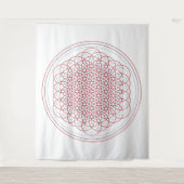 Multi-Dimensional Flower of Life Tapestry Wandkleed (Voorkant)