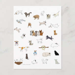 Multi-Dogs - Weg van Aantrek Briefkaart