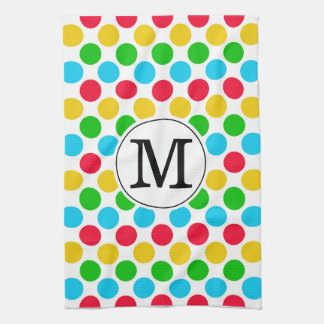 Multi Dot Aangepaste Golfhanddoek Met Monogram En Theedoek