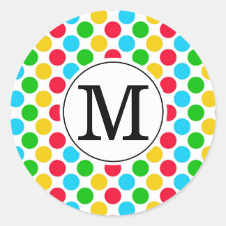 Multi Dot Custom Monogrammed Golf Kleurrijke Stick Ronde Sticker