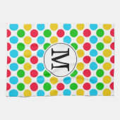 Multi Dot Custom Monogrammed Golf Serviette coloré (Horizontal)