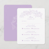 Multi Event Victorian Purple Romantic RSVP Card (Devant / Derrière)