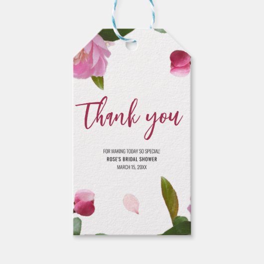 Multi Flora Bruidsbruiloft Cadeaulabel (Voorkant)