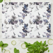 Multi Floral Paarse Waterverf keukenhanddoek (Gevouwen)