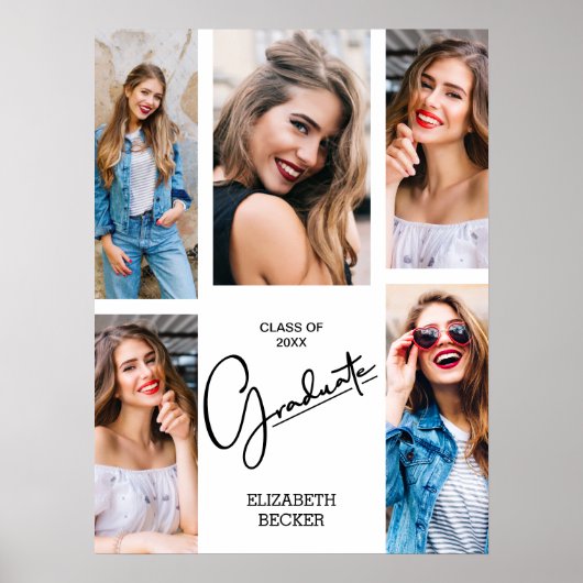Multi-foto afstudeercadeau poster (Voorkant)