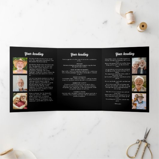 Multi-foto begrafenis / herdenking / viering van h drieluik programma (Binnen)