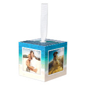 Multi-foto Christmas Keepsake Wood Ornament Cube (Voorkant hoekig)