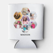 Multi Foto Collage Moderne Persoonlijke Naam Blikjeskoeler (Voorkant)