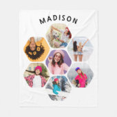 Multi Foto Collage Moderne Persoonlijke Naam Fleece Deken (Voorkant)