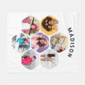 Multi Foto Collage Moderne Persoonlijke Naam Fleece Deken (Voorkant (Horizontaal))