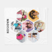 Multi Foto Collage Moderne Persoonlijke Naam Fleece Deken (Voorkant (Horizontaal))