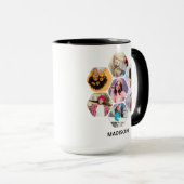 Multi Foto Collage Moderne Persoonlijke Naam Mok (Voorkant rechts)