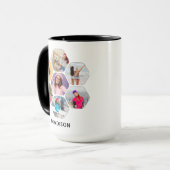 Multi Foto Collage Moderne Persoonlijke Naam Mok (Voorkant links)