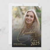 Multi foto goud zwart afstuderen script afstuderen aankondiging (Voorkant)