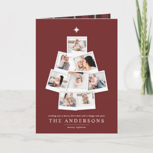 Multi-foto kerstboomvakantiekaart kaart