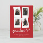 Multi Foto Moderne Snapshots Afstuderen Aankondiging (Staand voorkant)