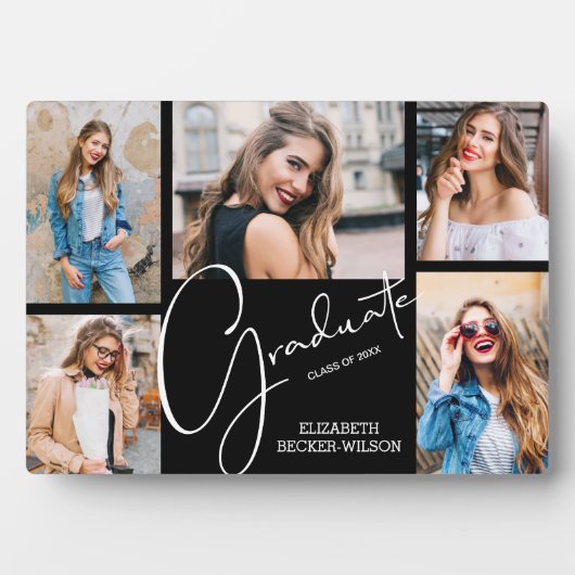 Multi-foto op Black Afstuderen Keepomwille Fotoplaat (voorkant)