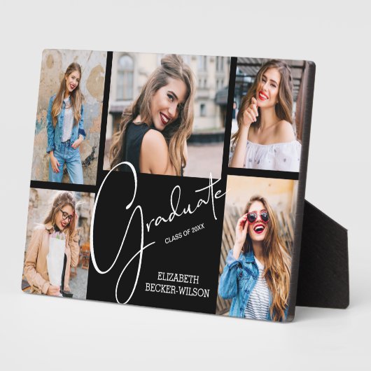 Multi-foto op Black Afstuderen Keepomwille Fotoplaat (Zijkant)