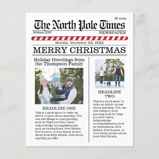 Multi Foto Prettig Kerstmis Fun Noordpool Papier (Voorkant)