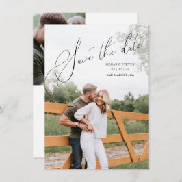 Multi Foto Romantic Scripted Save the Date Kaart