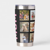 Multi-foto vierkantjes op maat geïsoleerde drinkbeker (Achterkant)