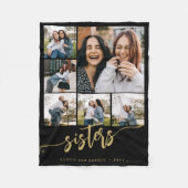 Multi foto zusters script cadeau voor zus fleece deken (Voorkant)