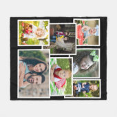 Multi-fotocollage 7 foto's Zwart Modern Fleece Deken (Voorkant (Horizontaal))