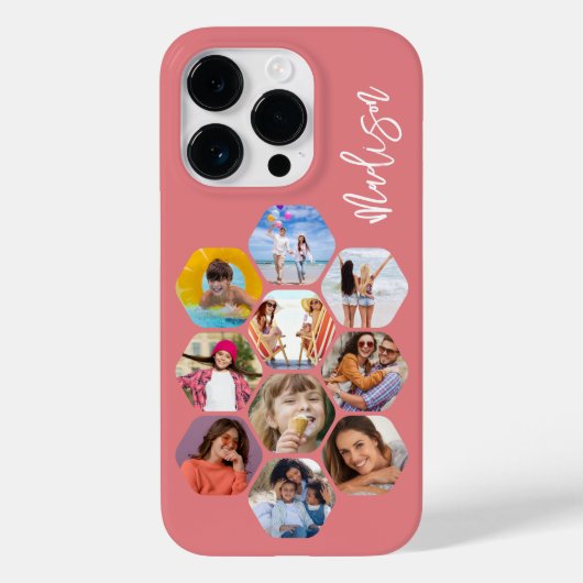 Multi-fotocollage Eenvoudig Modern Gepersonaliseer Case-Mate iPhone Case (Achterkant)