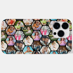 Multi-fotocollage Eenvoudig modern zeshoekpatroon Case-Mate iPhone 14 Pro Max Hoesje