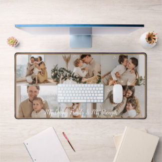 Multi Fotocollage Moderne gepersonaliseerde famili Bureaumat