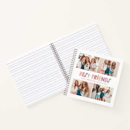 Multi foto's kleurrijke leuke typografie beste vri notitieboek (Binnen)