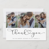 Multi-fotoscript met Heart Weddenfoto Bedankkaart (Voorkant)