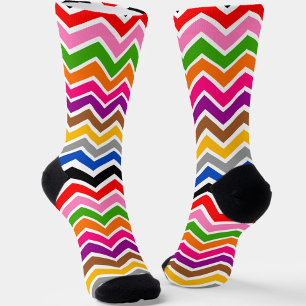 Multi gekleurd Zigzag Chevron Patroon Ontwerp Sokken