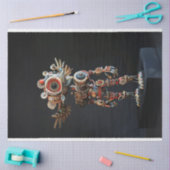 Multi gekleurde abstracte robot decoupage tissuepapier (Craft)