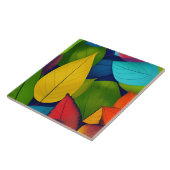  multi gekleurde bladeren tegeltje (Zijkant)