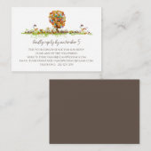 Multi Gekleurde Bloem Liefdesboom RSVP Informatiekaartje (Voorkant / Achterkant)