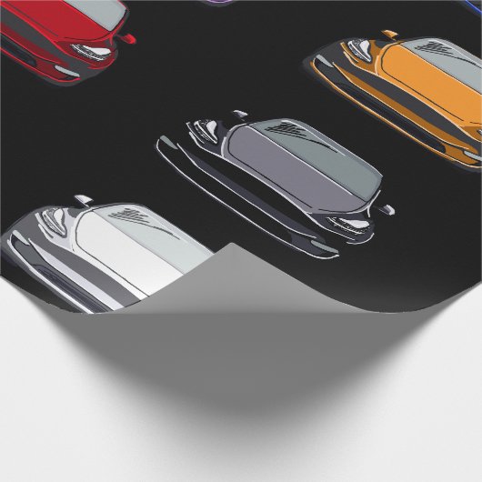 Multi Gekleurde Elektrische Voertuig SUV Auto Zwar Cadeaupapier (Hoek)