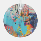 Multi gekleurde gemengde media art glas ornament (Voorkant)