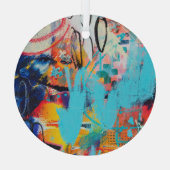 Multi gekleurde gemengde media art glas ornament (Achterkant)