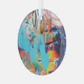 Multi gekleurde gemengde media art glas ornament (Voorkant links)