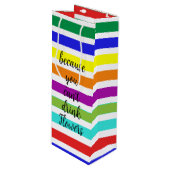 Multi gekleurde gestreepte wijnzak wijn cadeautas (Voorkant Gekanteld)