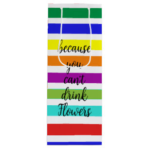 Multi gekleurde gestreepte wijnzak wijn cadeautas