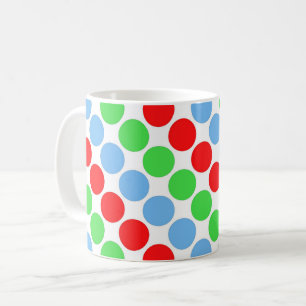 Multi gekleurde grote polka stippen retro jaren ze koffiemok