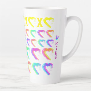 Multi gekleurde harten Latte Mok
