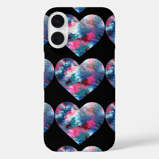 Multi gekleurde hartverf op hout Case-Mate iPhone case (Achterkant)