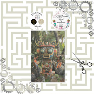 Multi gekleurde sinaasappel groene robot decoupage tissuepapier