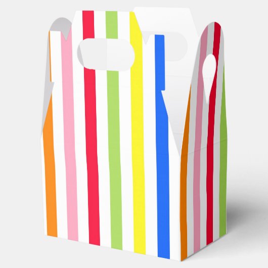 Multi gekleurde Snoepjes strepen Bedankdoosjes (Geopend)