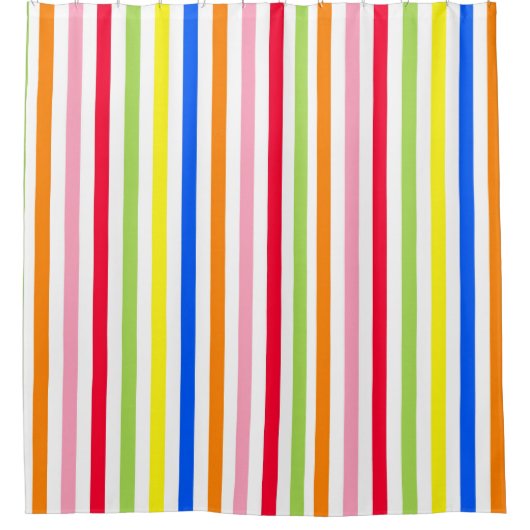 Multi gekleurde Snoepjes strepen Douchegordijn (Voorkant)
