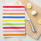 Multi gekleurde Snoepjes strepen Theedoek (Quarter Fold)