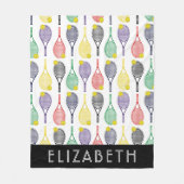 Multi | Gepersonaliseerde benaming van witte tenis Fleece Deken (Voorkant)